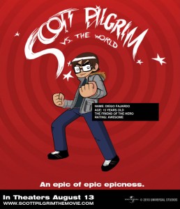 Diego as if from Scott Pilgrim comic